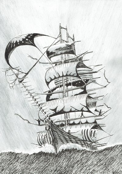 Storm Creators Durville Sea, 2017, (Tinta papíron) alkotó: Vincent Alexander Booth
