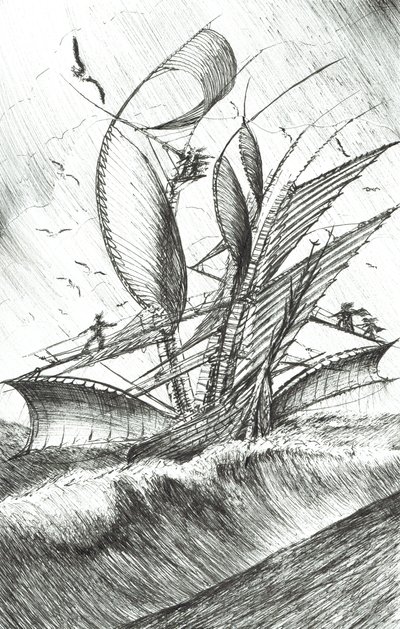 Storm Creators Pacific Ocean, 2017, (Tinta papíron) alkotó: Vincent Alexander Booth