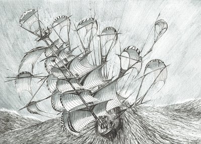 Storm Creators Dél-kínai-tenger, 2017, (tinta papíron) alkotó: Vincent Alexander Booth