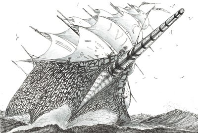 Storm Creators Wellington Strait, 2023 (tinta és ceruza papíron) alkotó: Vincent Alexander Booth