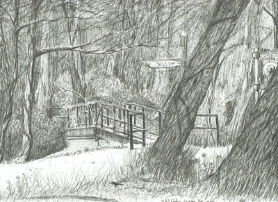 A régi fémhíd, Bramhall park, 2004 alkotó: Vincent Alexander Booth
