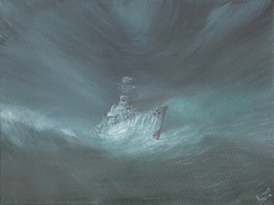 A USS Warrington elveszett a hurrikánban a Bahamáknál 1944. szeptember 13-án, 2019. alkotó: Vincent Alexander Booth