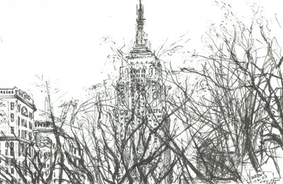 Kilátás a kávézóból, New York, 2003 (Tinta papíron) alkotó: Vincent Alexander Booth