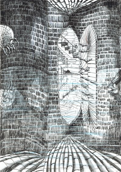 23. oldal, The Castle in the Forest of Findhorn, 2006, (tintával, papíron) alkotó: Vincent Alexander Booth