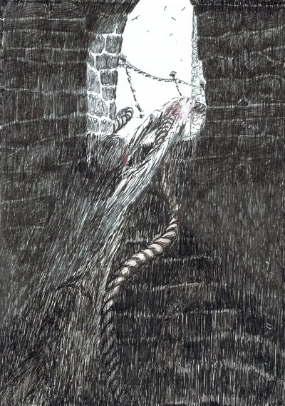 33. oldal, The Castle in the Forest of Findhorn, 2006, (tinta, papír) alkotó: Vincent Alexander Booth