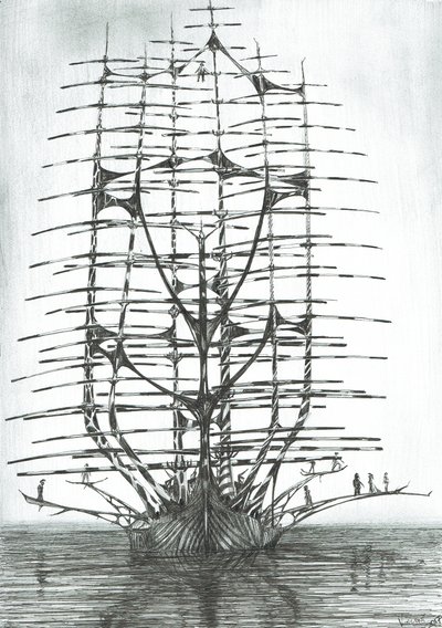 viharkészítők Japán-tenger, 2017 (Tinta papíron) alkotó: Vincent Alexander Booth
