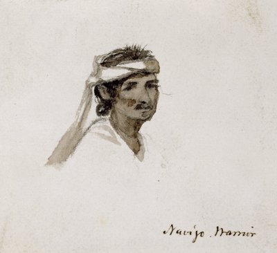 Navajo harcos, 1869-1871 (akvarell) alkotó: Vincent Colyer