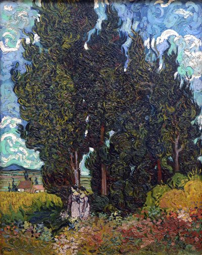 Kétfigurás ciprusok, 1889-1890. alkotó: Vincent van Gogh