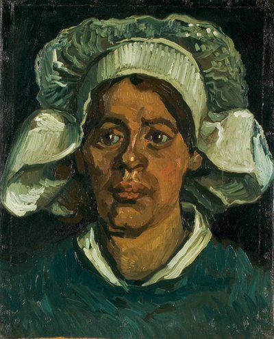 Fehér csuklyát viselő parasztasszony feje, 1884-1885. alkotó: Vincent van Gogh