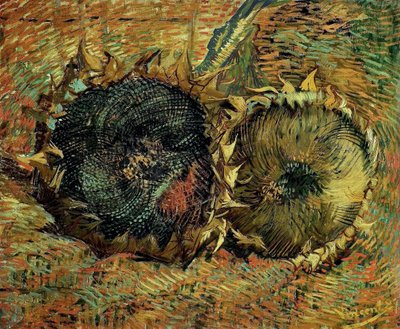 Két vágott napraforgó, 1887. alkotó: Vincent van Gogh
