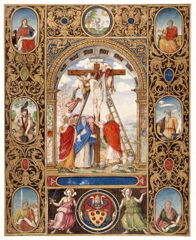 Marlay Vágás IT.34: A lerakódás a keresztről és a határtöredékek VII. Kelemen pápa misekönyvéből, 1523 után (pergamen) alkotó: Vincent Raymond