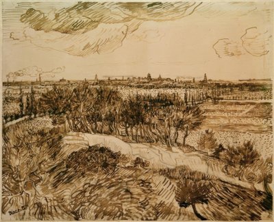 Kilátás Arles-ra a Montmajour felől alkotó: Vincent van Gogh