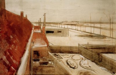 Kilátás a művész hágai műterméből alkotó: Vincent van Gogh