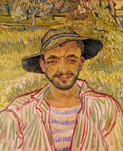 Parasztarc mellszobra szalmakalappal Vincent Van Gogh (1853-1890) festménye 1889 Dim. 61x50 cm. Galleria Nazinale d