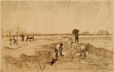Temető az esőben alkotó: Vincent van Gogh