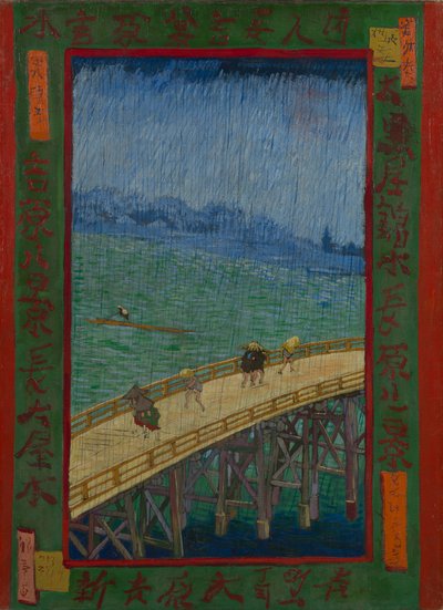 Japonaiserie: A híd az esőben (Hiroshige nyomán), Párizs alkotó: Vincent van Gogh