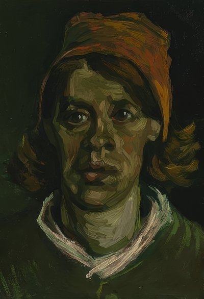 Egy nő feje. Nuenen, 1885. április alkotó: Vincent van Gogh