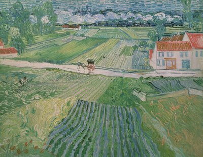 Táj Auversnél eső után (Táj kocsival és vonattal) alkotó: Vincent van Gogh