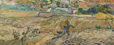 Tájkép Saint-Rémyben (bekerített föld paraszttal) alkotó: Vincent van Gogh