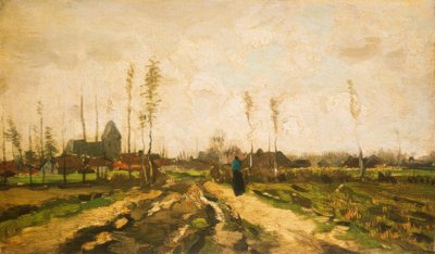 Táj templommal és házakkal alkotó: Vincent van Gogh