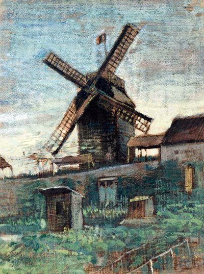 Le Moulin de Blute fin (a Moulin de la Galette két malma egyike), Gogh, Vincent, van (1853-1890) alkotó: Vincent van Gogh