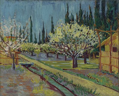 Ciprusokkal határolt gyümölcsös alkotó: Vincent van Gogh