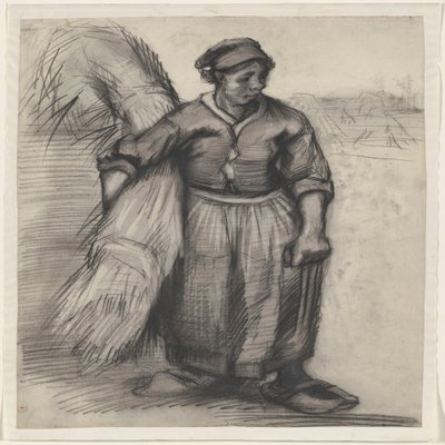 Gabonakévét vivő parasztasszony, elölnézetben alkotó: Vincent van Gogh