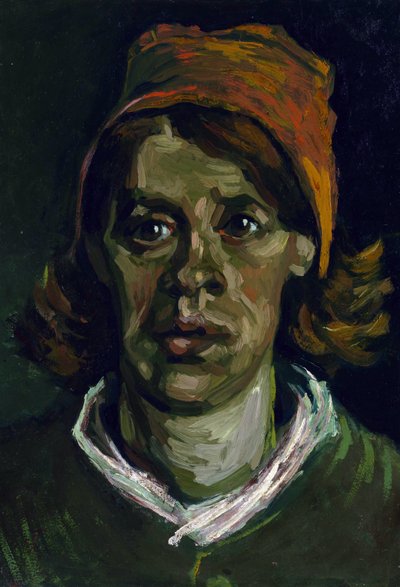 Vincent Van Gogh (1853-1890) festménye ""Piros csuklyás parasztasszony feje"" alkotó: Vincent van Gogh