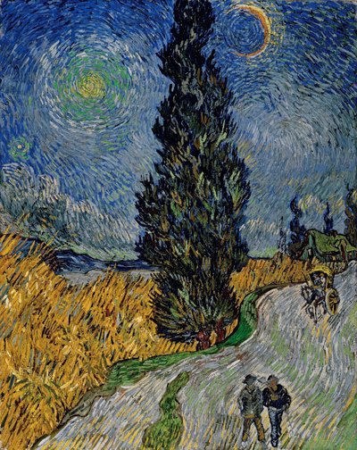 Út ciprusfákkal és csillaggal alkotó: Vincent van Gogh