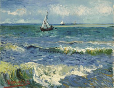 Tengerparti táj Les Saintes-Maries-de-la-Mer közelében alkotó: Vincent van Gogh