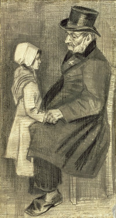 Ülő férfi a lányával, 1882 alkotó: Vincent van Gogh