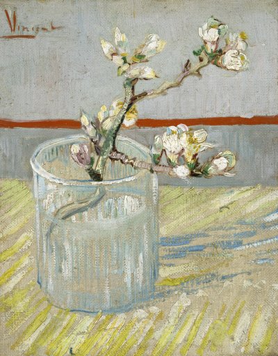 Virágzó mandulaág egy pohárban alkotó: Vincent van Gogh