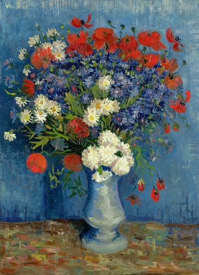 Csendélet: Váza búzavirággal és mákkal, 1887 alkotó: Vincent van Gogh