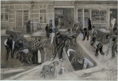 Útmunkások egy lépcsőház aknájának kiásásakor alkotó: Vincent van Gogh