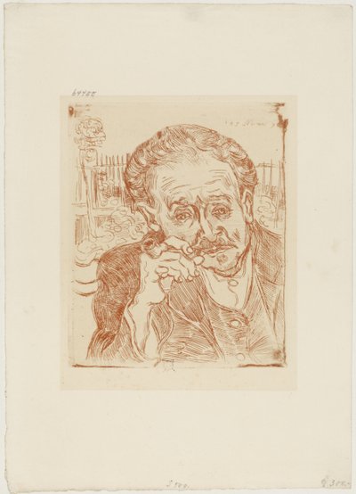 The Man with the Pipe (Dr. Paul Gachet portréja), 1890-1909 (rézkarc papírra) alkotó: Vincent van Gogh
