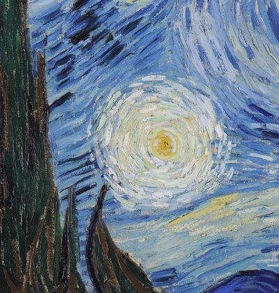 Csillagos éjszaka, 1889. június (olaj, vászon) (702746 részlet) alkotó: Vincent van Gogh