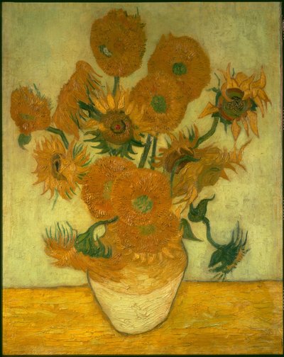 Négy tíz napraforgó egy vázában alkotó: Vincent van Gogh
