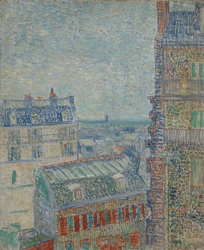 Párizsra nyíló kilátás Theo lakásából a Rue Lepic utcában alkotó: Vincent van Gogh