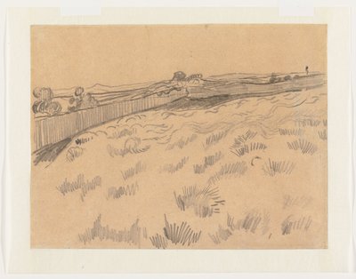 Ansicht des Feldes hinter dem Asyl von Saint-Paul in Saint-Rémy-de-Provence alkotó: Vincent van Gogh