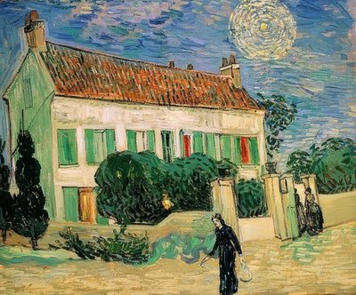 Fehér ház éjjel. 1890. június alkotó: Vincent van Gogh