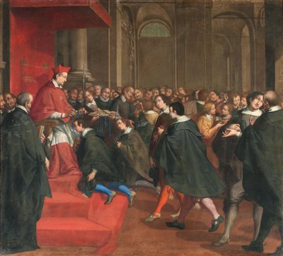 Milánó, San Francesco da Paola templom, Fratelli Campi, Federico bíboros szervezi a keresztény tanítás mestereinek csoportját alkotó: Vincenzo and Campi Antonio Campi