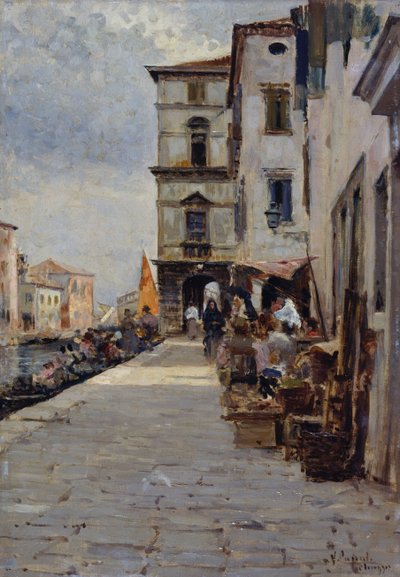 Piac Chioggiában alkotó: Vincenzo Caprile