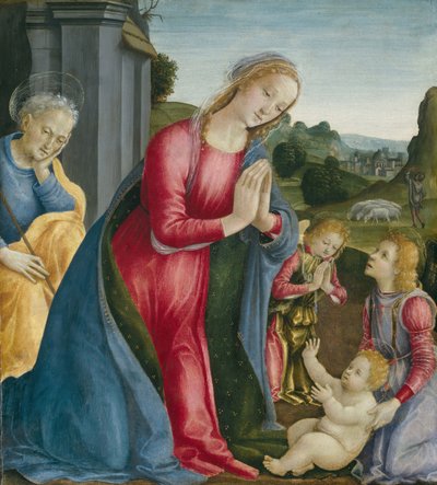 A Krisztus-gyermek imádása c. 1490. alkotó: Vincenzo Frediani