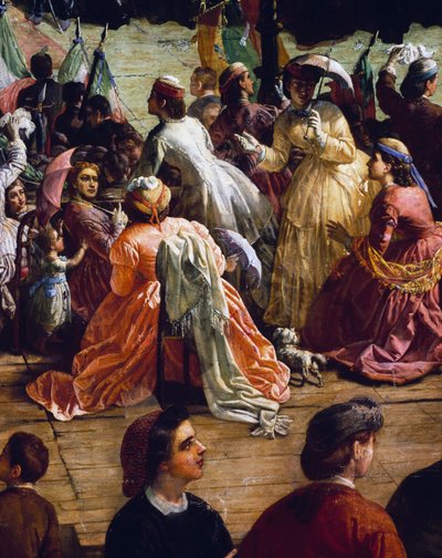 II. Vittorio Emanuele Dante emlékművének felavatásán a firenzei Piazza della Signoria téren 1865-ben, részlet alkotó: Vincenzo Giacomelli