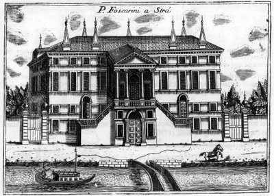 A palota (Palazzo) Foscarini Stranban Velence mellett. Vincenzo Coronelli (1650-1718) „Velence szingularitásában” című művében. alkotó: Vincenzo Maria Coronelli