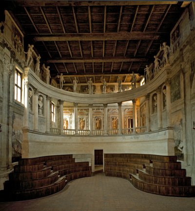 Reneszánsz építészet: kilátás az Olimpiai Színházra (teatro olimpico), amelyet Vincenzo Scamozzi építész (1552-1616) tervezett 1588-1590 Sabbioneta, Olaszország alkotó: Vincenzo Scamozzi