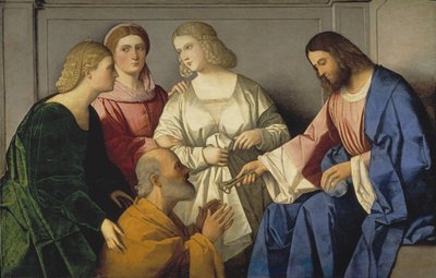 Krisztus átadja a kulcsokat Szent Péternek alkotó: Vincenzo di Biagio Catena