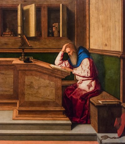 Szent Jeromos a dolgozószobájában, 1515-1520 körül (vegyes technika, nyárfa) alkotó: Vincenzo di Biagio Catena