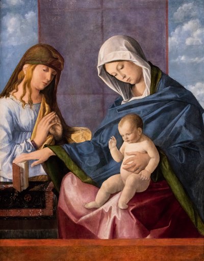 Szűzanya és gyermeke és egy szent alkotó: Vincenzo di Biagio Catena