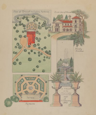 Olasz villatervezés, c. 1936. alkotó: Virginia Richards